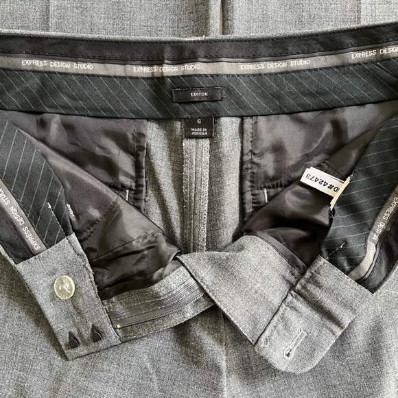 Express Editor Mid Rise Trouser Flare Pants - Heather Grey - Size 6 - Picture 14 of 16